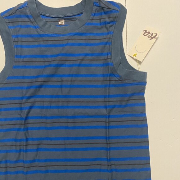 NWT Tea Collection Muscle Tank Mykonos Blue Size 8 - Picture 2 of 6